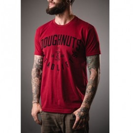 DOUGHNUTS & DEADLIFTS -"BASICS Insignia" Cardinal Red T-shirt