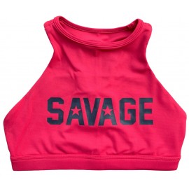 SAVAGE BARBELL - Top  Sports Bra - High Neck Rose"