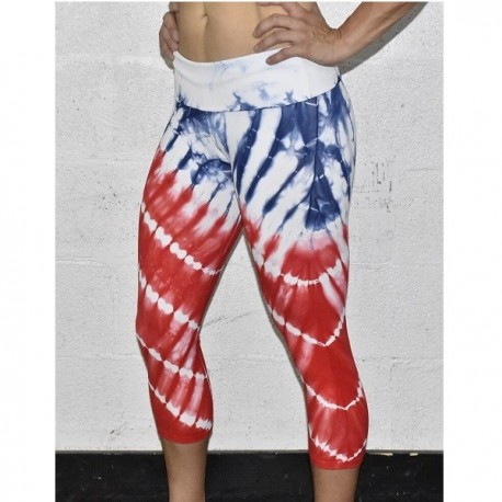 Red, White and Blue Vertical Striped Leggings (USA) for Sale