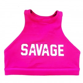 SAVAGE BARBELL - Top "Sports Bra - High Neck Atomic Raspberry"