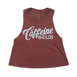 CAFFEINE & KILOS - "Script logo" Women Muscle Tank crop - Mauve