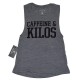 CAFFEINE & KILOS - Muscle Tank Femme "Bold Logo" - Asphalt