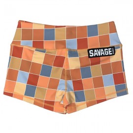 SAVAGE BARBELL - Women Booty Short "Disco Square"
