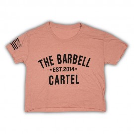 THE BARBELL CARTEL - T-shirt Femme "CLASSIC LOGO CROPPED" Desert Pink