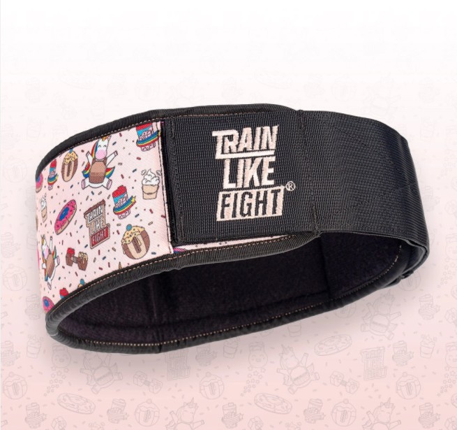 TRAIN LIKE FIGHT - HR Weightlifting Belt - Rainbow Cookie Attitude Soft  Pink Edition