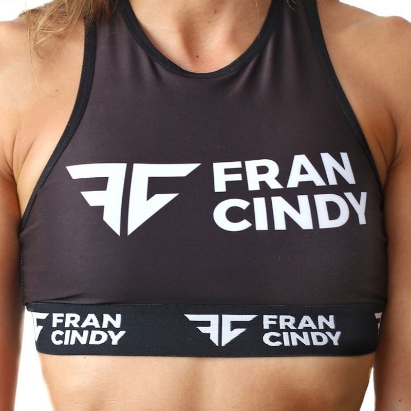 FRAN CINDY - Women Sports Bra BLACK BAND TOP BRA