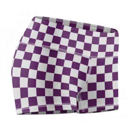 THE BARBELL CARTEL - Womens  Shorts Comp 2.5" CHECKER ORCHID"