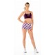 THE BARBELL CARTEL - Short femme "Comp 2.5" CHECKER ORCHID"