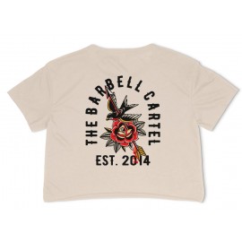 THE BARBELL CARTEL - T-shirt Femme "American Traditional CROP" SAND