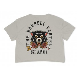 THE BARBELL CARTEL - T-shirt Femme "Snake Eyes CROP" SAND